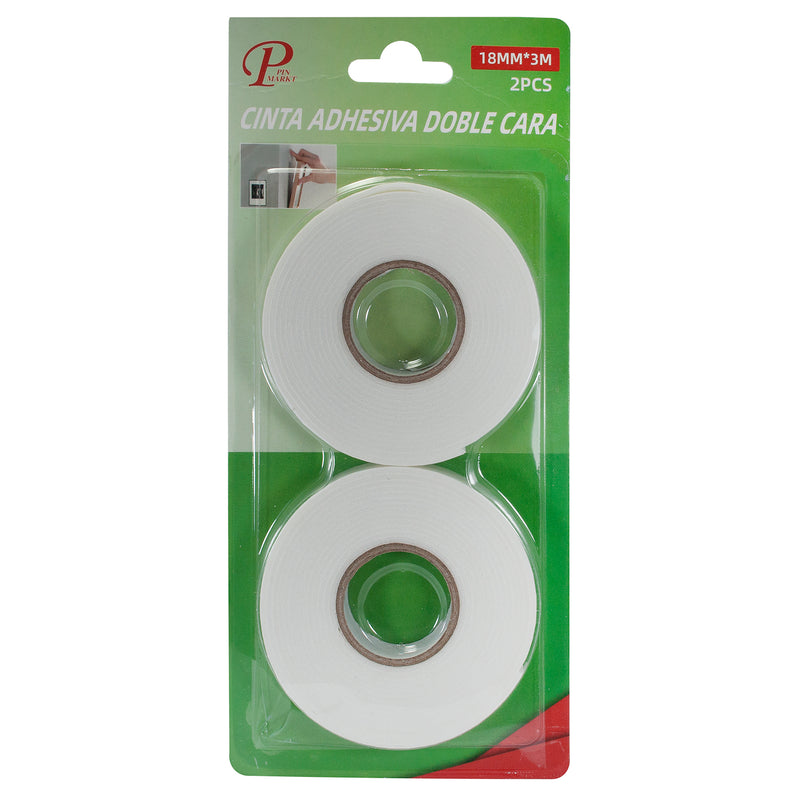 CINTA PINMARKT DOBLE CARA 2PZ 18MM 3MTS