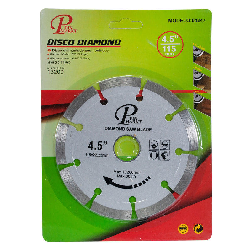 DISCO DE DIAMANTE PINMARKT CONCRETO 4 1/2"