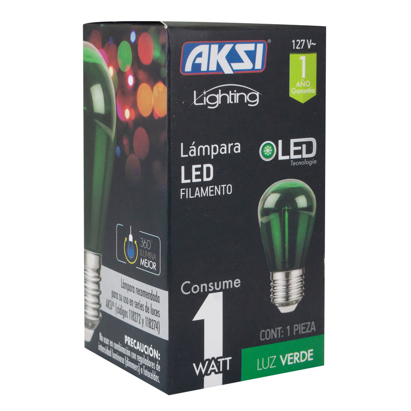 FOCO AKSI LED 1W S14 VERDE