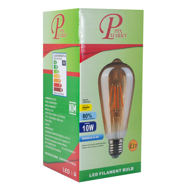 FOCO PINMARKT LED 4W VINTAGE ST64 EDISON AMBAR