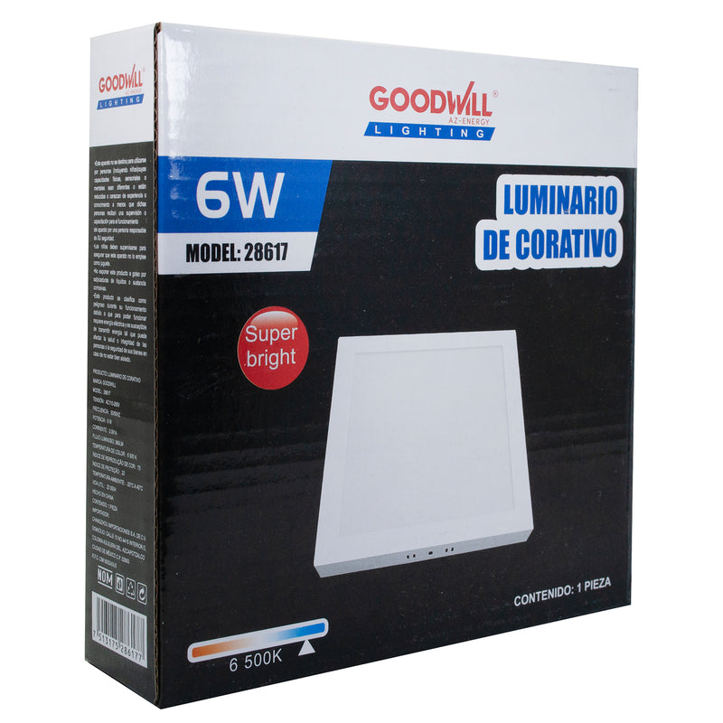 LUMINARIO GOODWILL SOBREPONER CUADRADO 6W (20364M)/ 21632MS