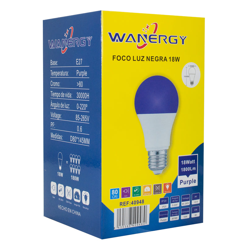 FOCO WANERGY LED 18W LUZ NEGRA