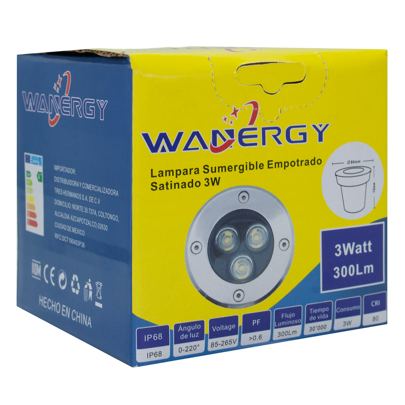 EMPOTRADO WANERGY 3W SUMERGIBLE SATÍN CÁLIDO