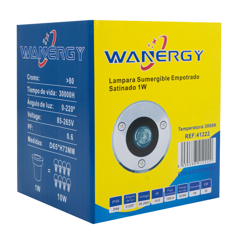 EMPOTRADO WANERGY LED 1W SUMERGIBLE CALIDO