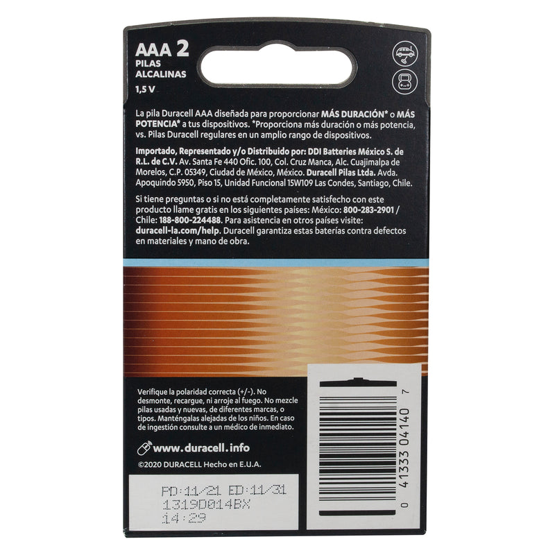 PILA DURACELL OPTIMUM AAA  CON 2 PILAS