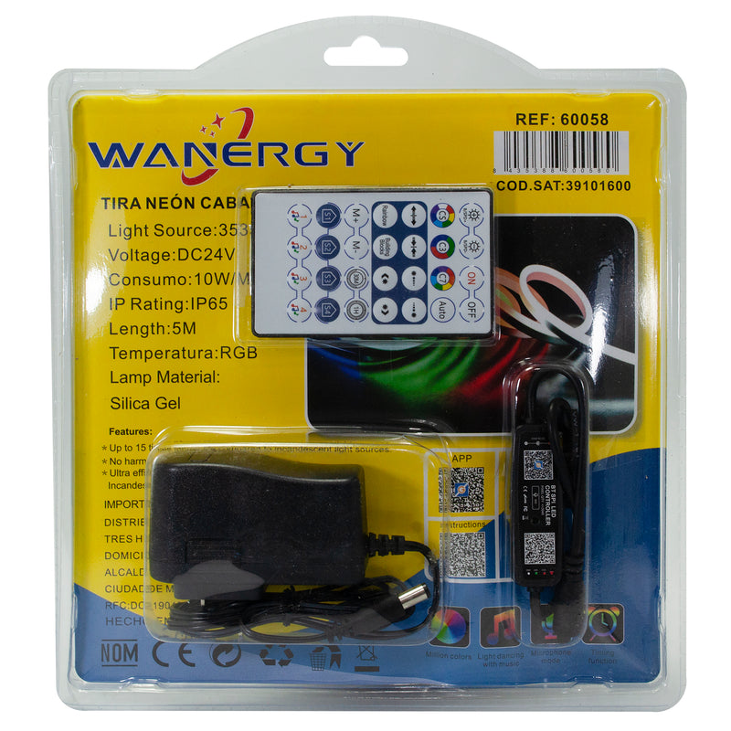 TIRA WANERGY NEON CABALLO TROYA 3535/72D RGB 5 MTS COMPLETA