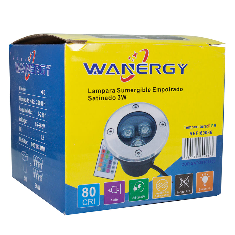 EMPOTRADO WANERGY LED 3W SUMERGIBLE RGB