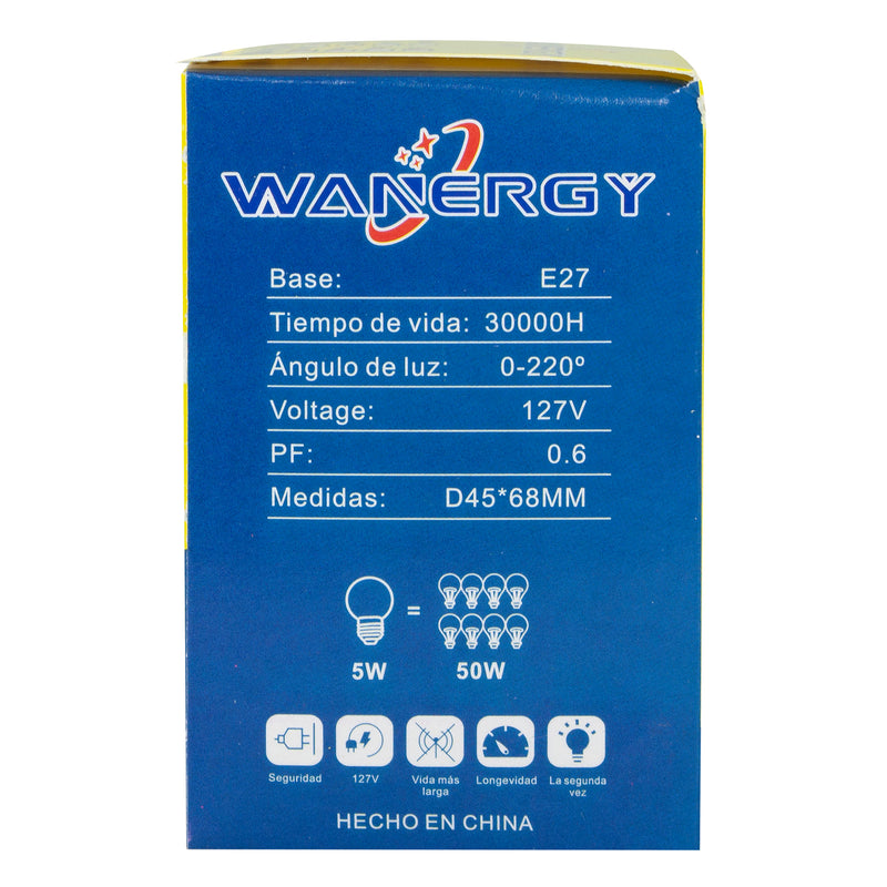 FOCO WANERGY LED 5W BOLA AZUL