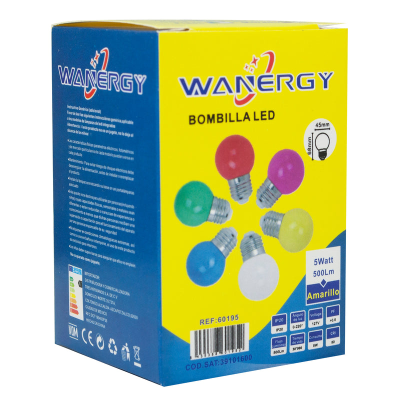 FOCO WANERGY LED 5W BOLA AMARILLO