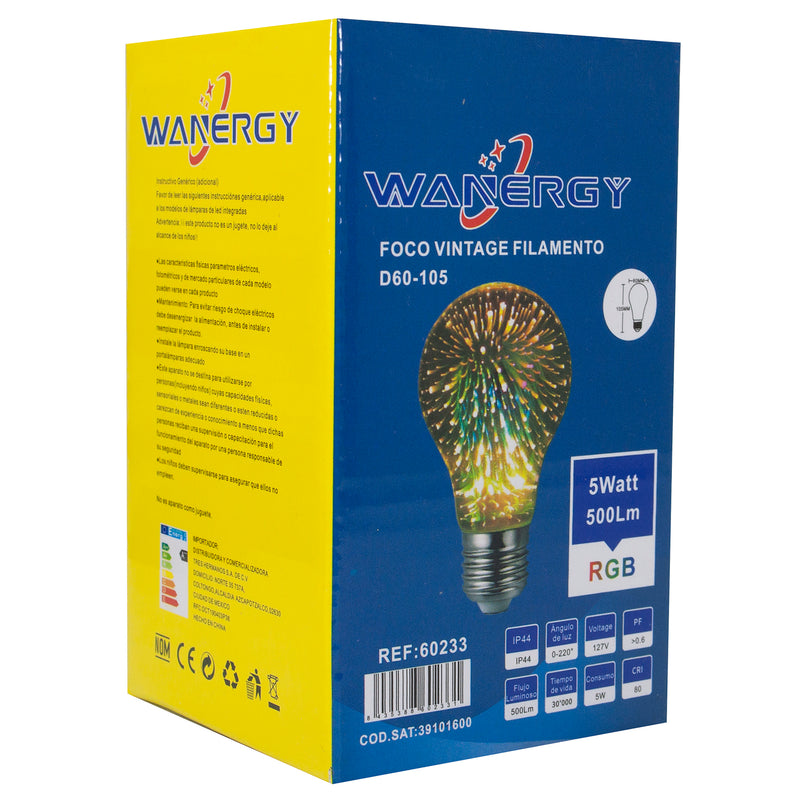 FOCO WANERGY VINTAGE LED 3D-A60 4W RGB