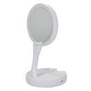ESPEJO ADIR DE MAQUILLAJE PLEGABLE DOBLE CARA LUZ LED 16X30 - La nueva eléctrica