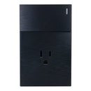 Placa Lucek Flat 1 apagador sencillo 1 contacto negra - La nueva eléctrica