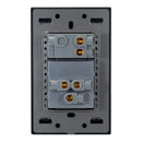 Placa Lucek Flat 1 apagador sencillo 1 contacto negra - La nueva eléctrica