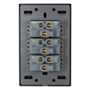 Placa Lucek Flat 3 contactos negra - La nueva eléctrica