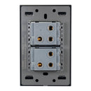 Placa Lucek Flat 2 apagadores escalera negra - La nueva eléctrica