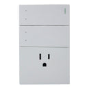 Placa Lucek Flat 2 apagadores escalera 1 contacto blanca - La nueva eléctrica