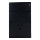 Placa Lucek Flat 2 apagadores sencillos 1 contacto negra - La nueva eléctrica