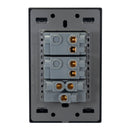 Placa Lucek Flat 2 apagadores sencillos 1 contacto negra - La nueva eléctrica