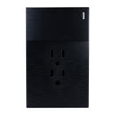 Placa Lucek Flat 1 apagador sencillo 2 contactos negra - La nueva eléctrica