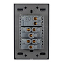 Placa Lucek Flat 1 apagador sencillo 2 contactos negra - La nueva eléctrica