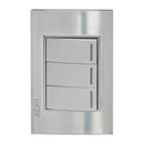 Placa Lucek 3 apagadores sencillos cristal espejo plata - La nueva eléctrica
