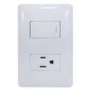 Placa Solaris Eco con 1 apagador 1 contacto - La nueva eléctrica