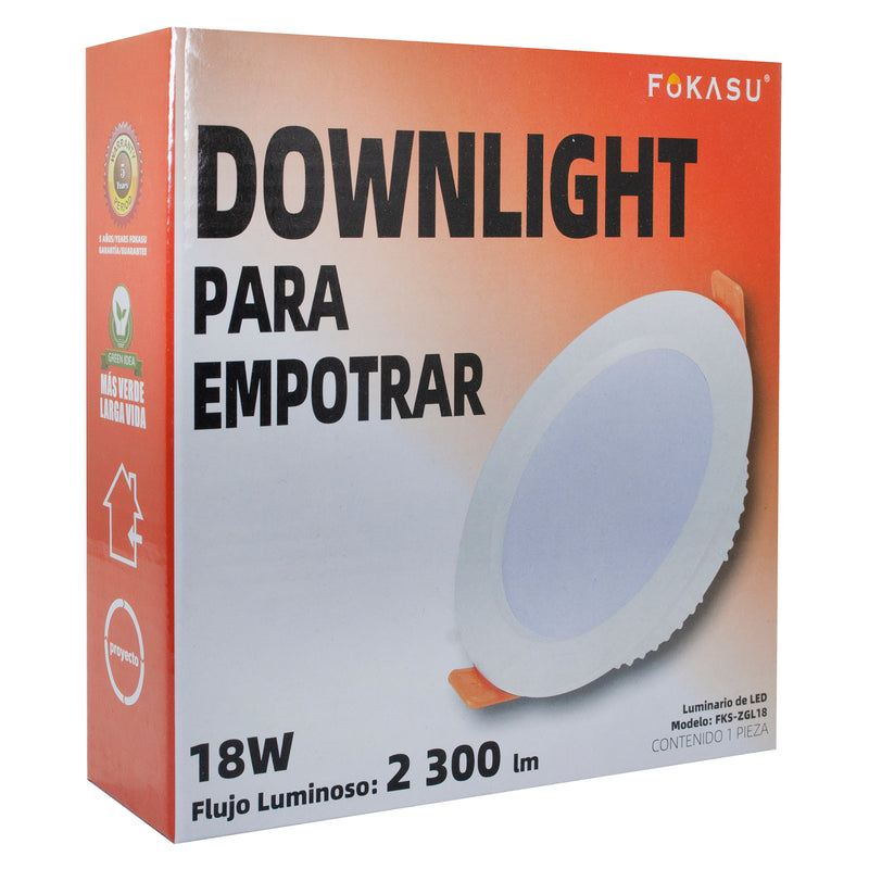 LUMINARIO FOKASU SOBREPONER REDONDO LED 18W FAT FRIO