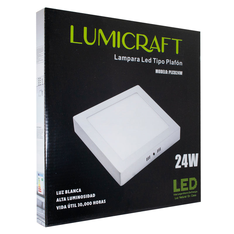 LUMINARIO DE SOBREPONER LUMICRAFT  24W CUADRADO FRIO