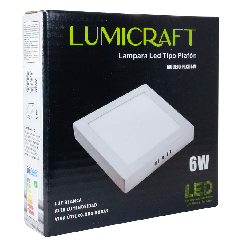 LUMINARIO DE SOBREPONER LUMICRAFT  6W CUADRADO FRÍO