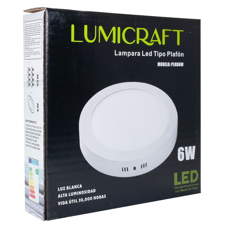 LUMINARIA DE SOBREPONER LUMICRAFT  6W REDONDO FRÍO