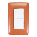 Placa Sanelec Toscana Wooden con 2 apagadores - La nueva eléctrica