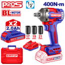 Pistola de impacto Emtop 400Nm inalámbrica kit dados y accesorios - La nueva eléctrica