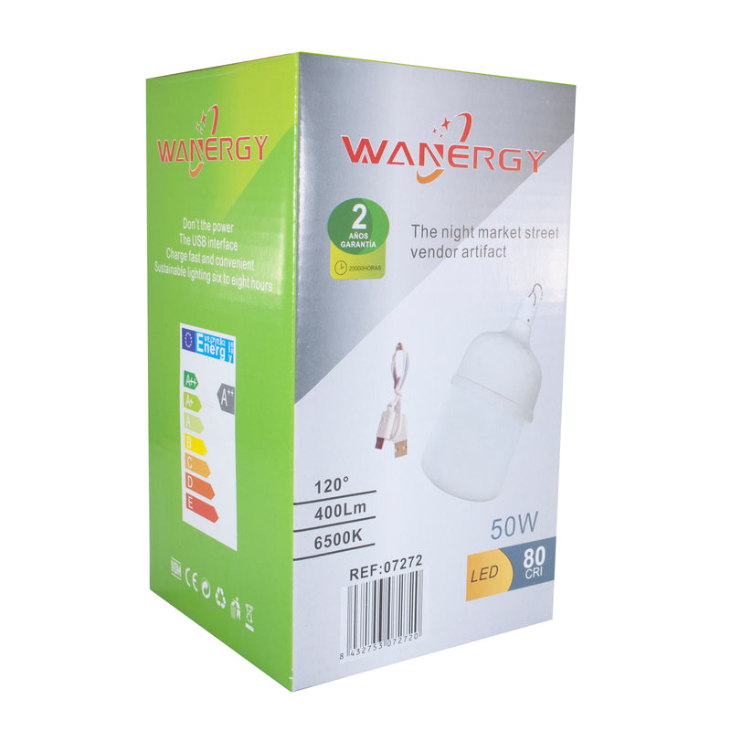 Foco Wanergy led bulbo omnidireccional 50w recargable