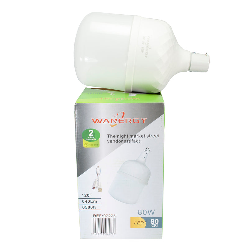 Foco Wanergy led bulbo omnidireccional 80w recargable