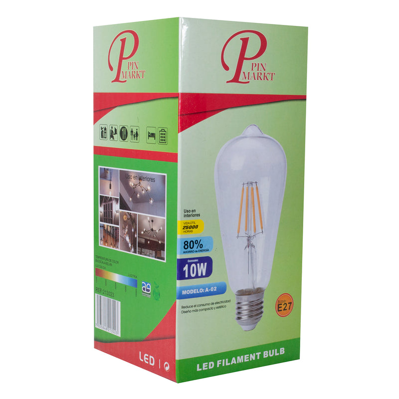 FOCO PINMARKT LED 4W VINTAGE ST64 EDISON TRANSPARENTE