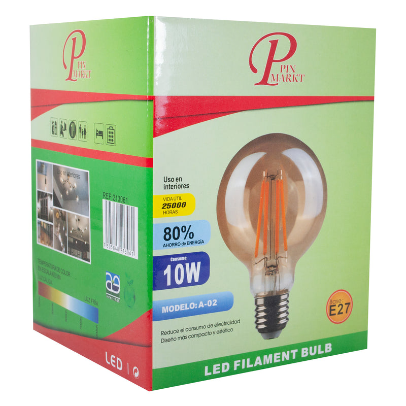 FOCO PINMARKT LED 4W VINTAGE G95 GLOBO AMBAR