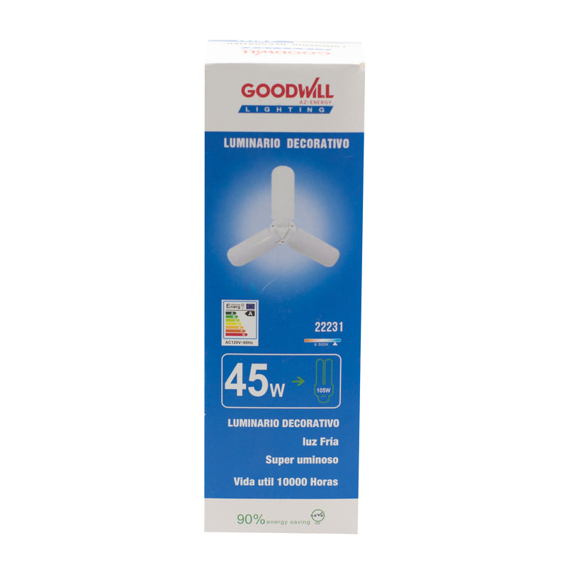 Foco Good Will led 45w tipo ventilador 3 aspas crema