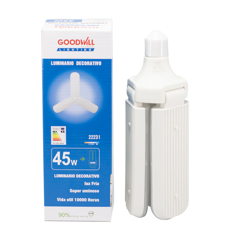 Foco Good Will led 45w tipo ventilador 3 aspas transparente