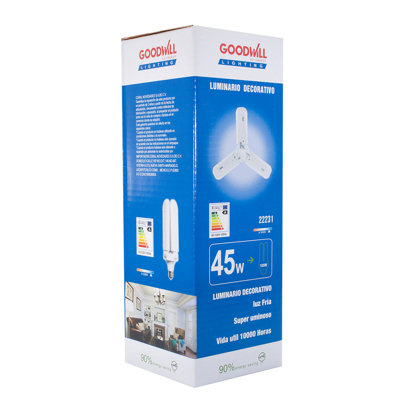 Foco Good Will led 45w tipo ventilador 3 aspas transparente