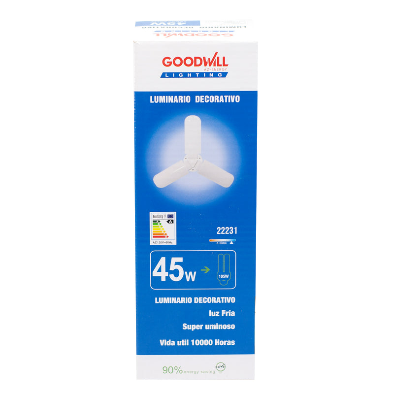 Foco Good Will led 45w tipo ventilador 3 aspas transparente