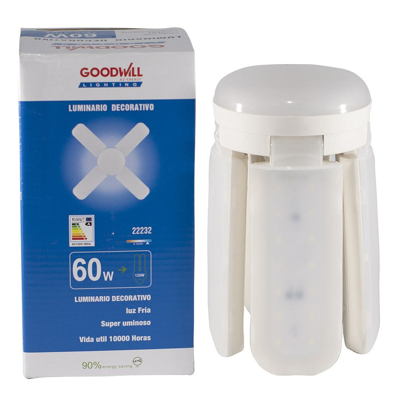 Foco Good Will led 60w tipo ventilador 4 aspas crema