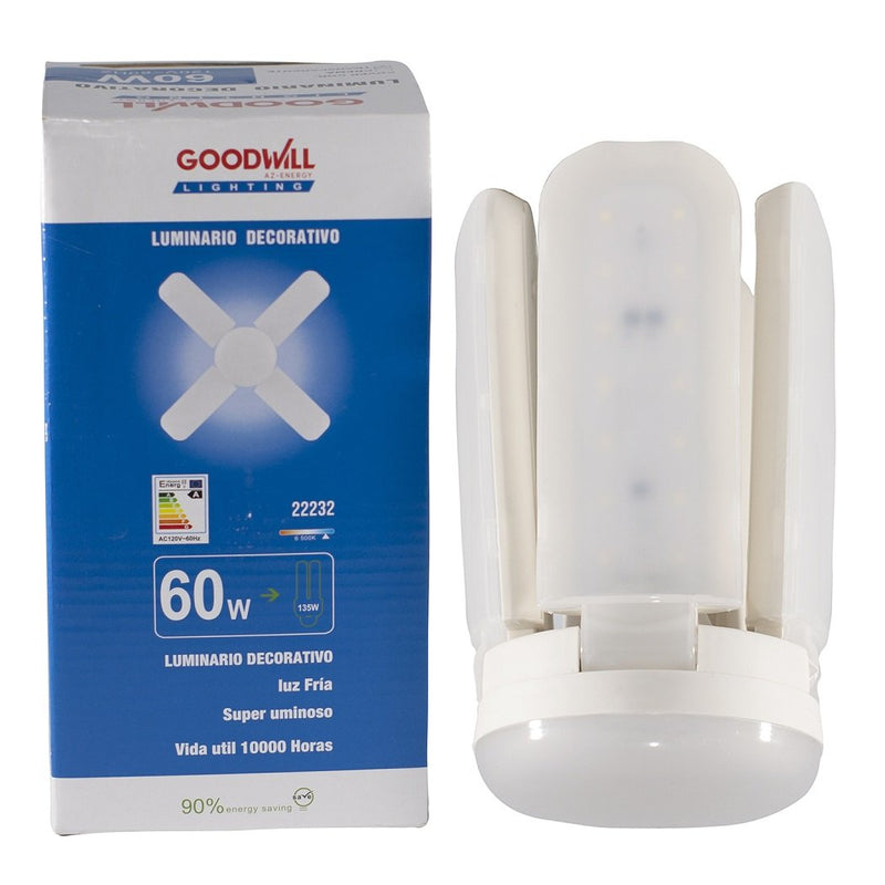 Foco Good Will led 60w tipo ventilador 4 aspas crema