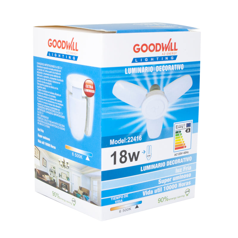 Foco Good Will led 18w tipo ventilador 3 aspas mini