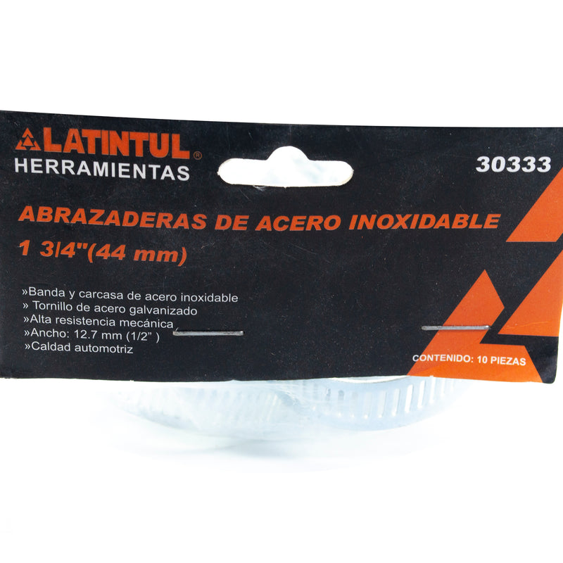 Abrazadera latintul sinfin inox 10pza 1 3/4