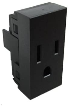 Contacto Leviton modular aterrizado negro