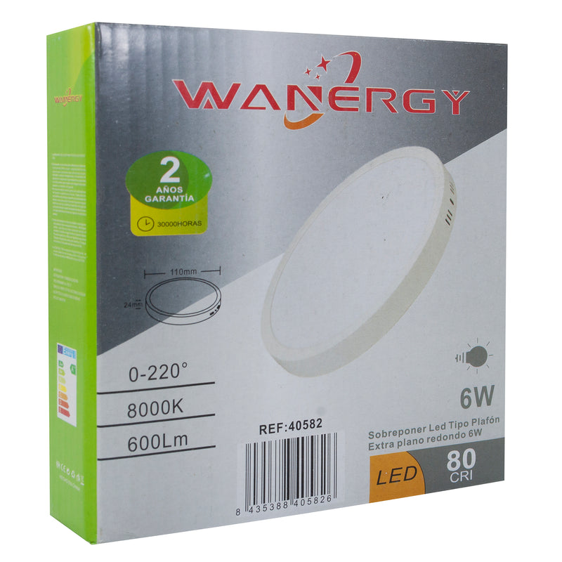 LUMINARIO DE SOBREPONER WANERGY 6W REDONDO FRIO