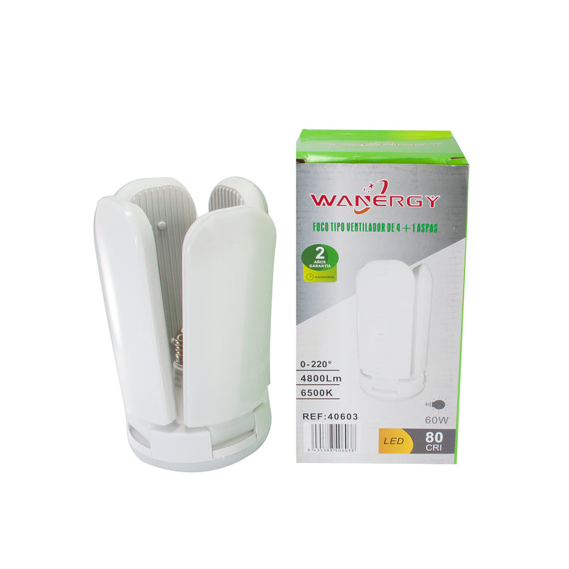 Foco Wanergy led 60w tipo ventilador 4 aspas