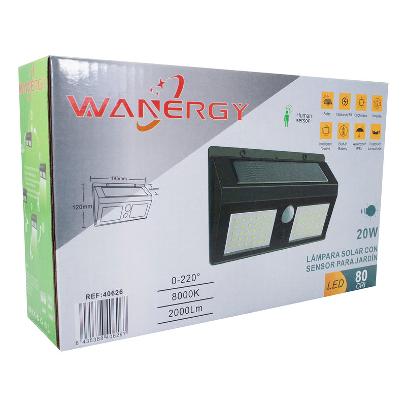 Arbotante Wanergy led 20w solar