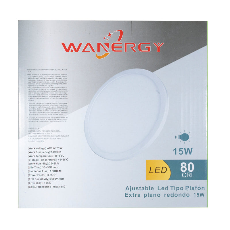 Empotrado Wanergy led 15w redondo