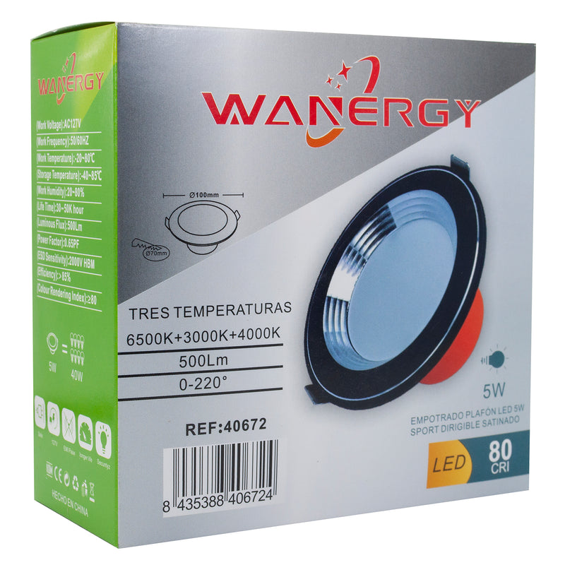 EMPOTRADO WANERGY LED 5W 3 TEMPERATURAS